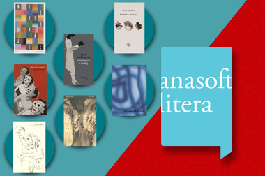 Ilustračný obrázok: obálky kníh a logo Anasoft litera