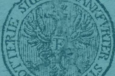 Detail žrebu frankfurtskej triednej lotérie z roku 1800